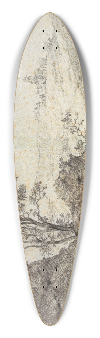 Nicolaes Pietersz. Berchem - Landschaft mit Wasser, auf dem Hgel Hirte und Hirtin mit Vieh 39.3 inch art pintail longboard deck