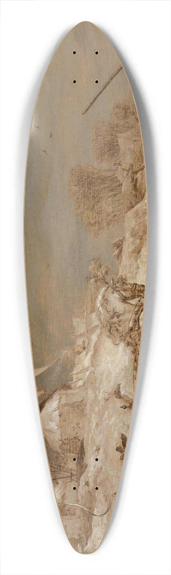 Nicolaes Pietersz. Berchem - Sledging 39.3 inch art pintail longboard deck