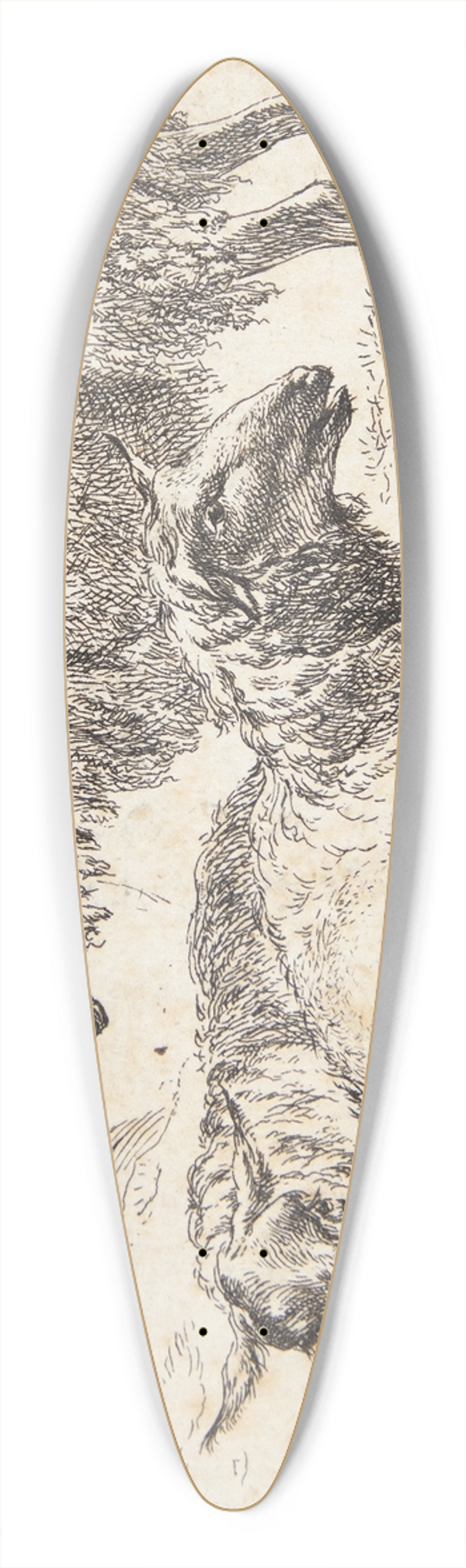 Nicolaes Pietersz. Berchem - Tre fr 39.3 inch art pintail longboard deck