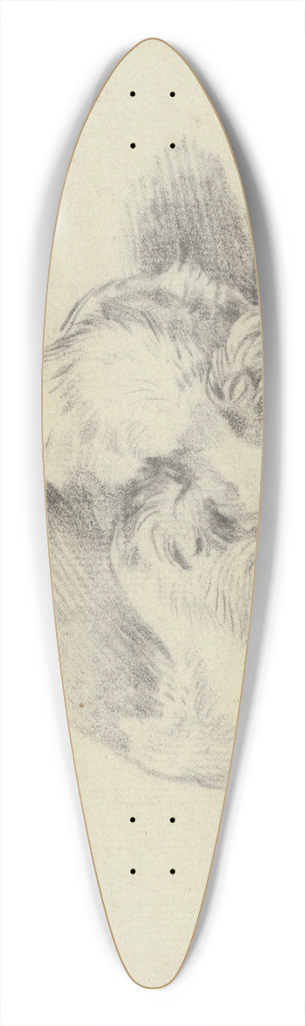 Nicolaes Pietersz. Berchem - Two sleeping dogs 39.3 inch art pintail longboard deck