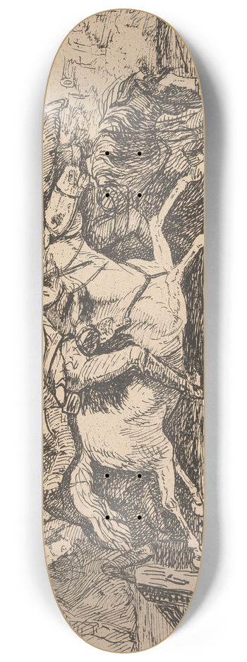 Conrad Gessner - Cavalry Charging 8.25 inch art skate deck