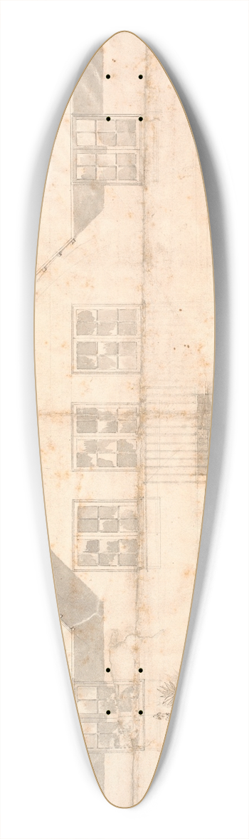 Nicolai Abildgaard - Spurveskjuls facade 39.3 inch art pintail longboard deck