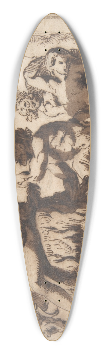 Nicolas Poussin - Bacchanal 39.3 inch art pintail longboard deck