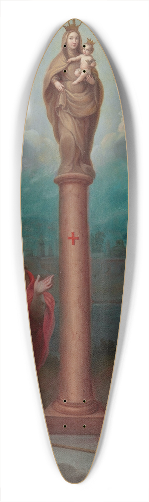 Nicols Enrquez - The Apparition of the Virgin of El Pilar to St. James 39.3 inch art pintail longboard deck