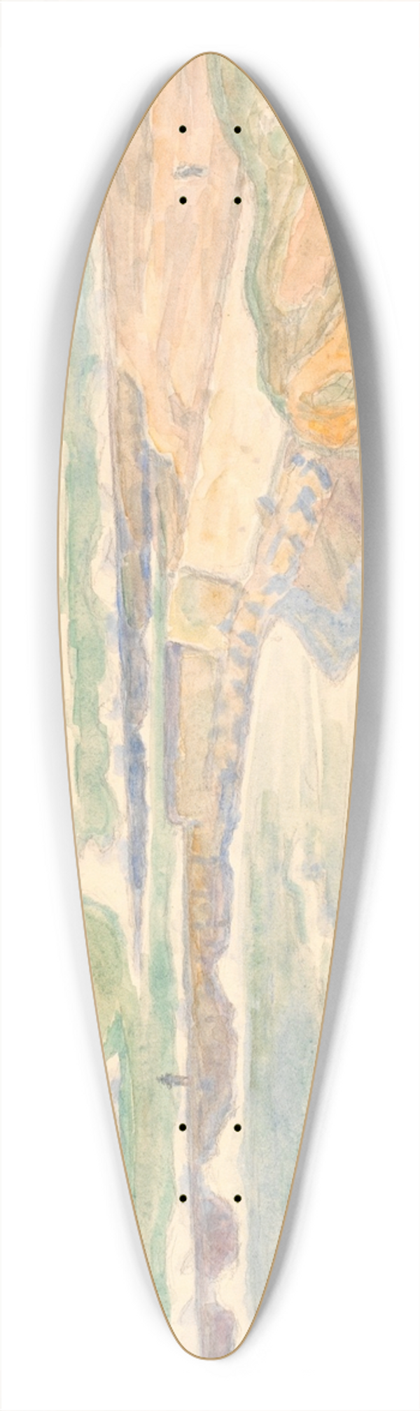 Niels Bjerre - Hfder ved Bovbjerg 39.3 inch art pintail longboard deck