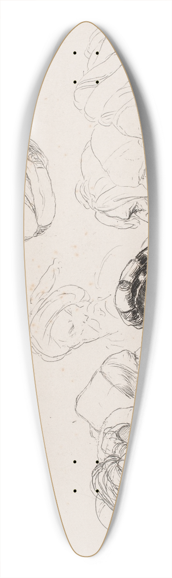 Niels Simonsen - Prveblad 12 hoveder 39.3 inch art pintail longboard deck