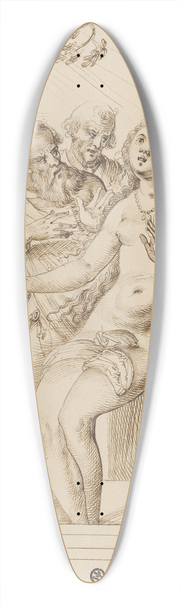 Niklaus Bock - Susanna und die beiden Alten 39.3 inch art pintail longboard deck