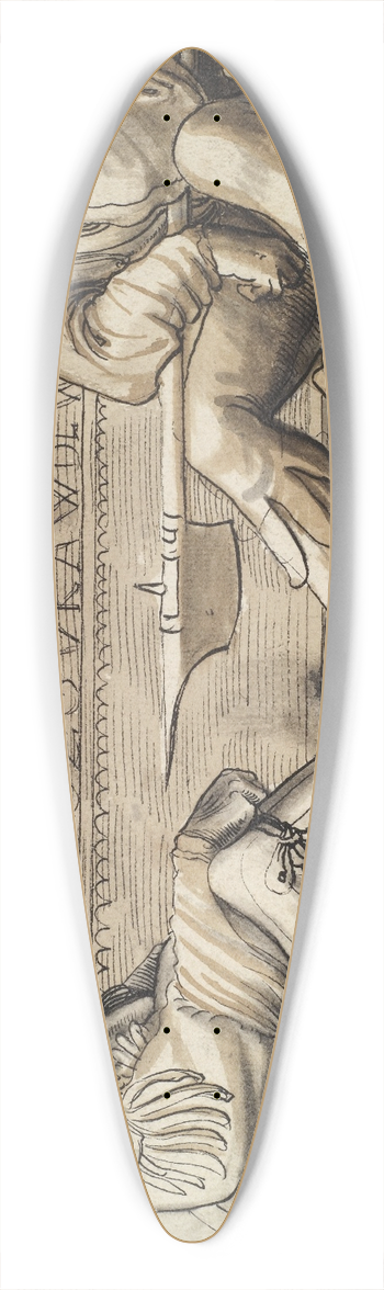 Niklaus Manuel - Fragment eines Scheibenrisses mit zwei Grabwchtern 39.3 inch art pintail longboard deck