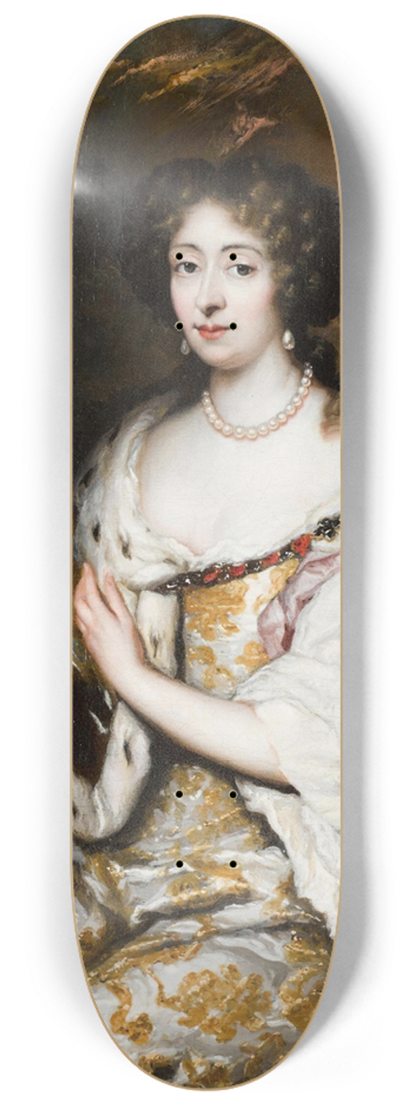 Constantijn Netscher - A Portrait Of Maria Mancini 8.25 inch art skate deck