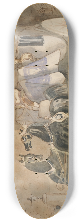 Constantin Guys - A Carriage in London 8.25 inch art skate deck