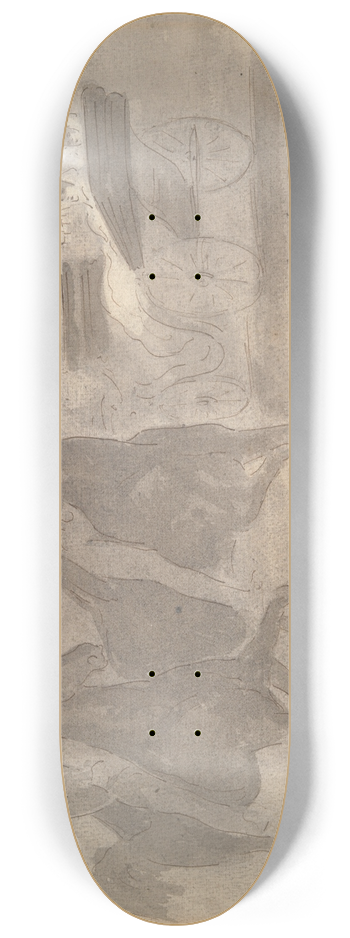 Constantin Guys - Horse-Drawn Carriages Riding in aPark 8.25 inch art skate deck