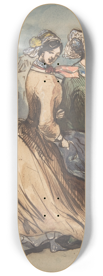 Constantin Guys - Two Grisettes 8.25 inch art skate deck