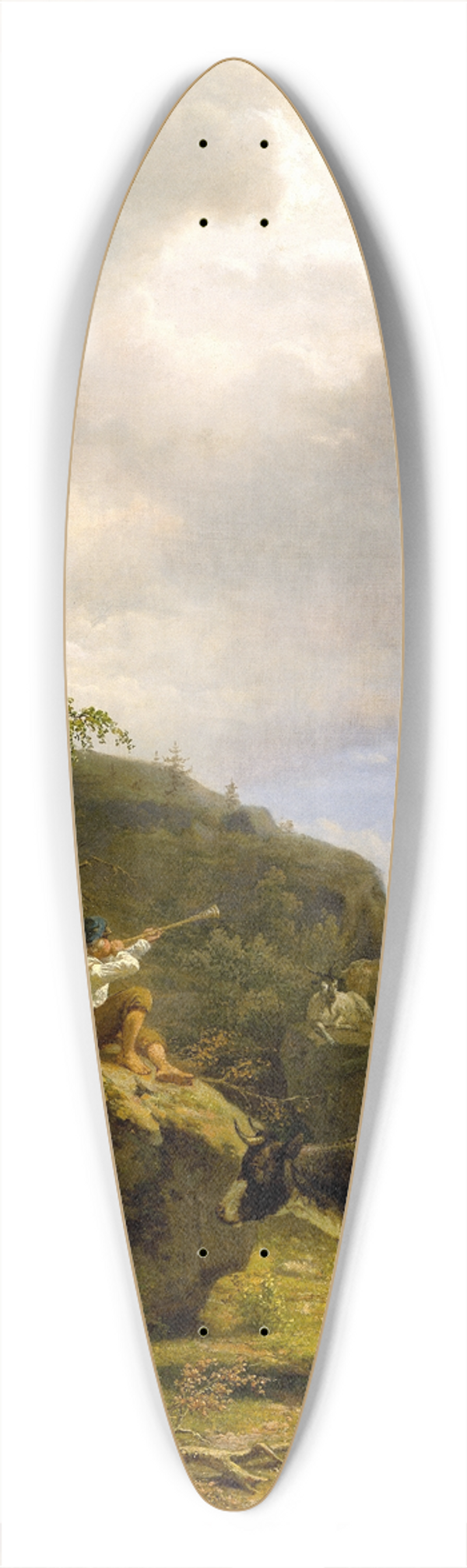 Nils Andresson - Forest Landscape with a Shepherd Boy and Cattle 39.3 inch art pintail longboard deck