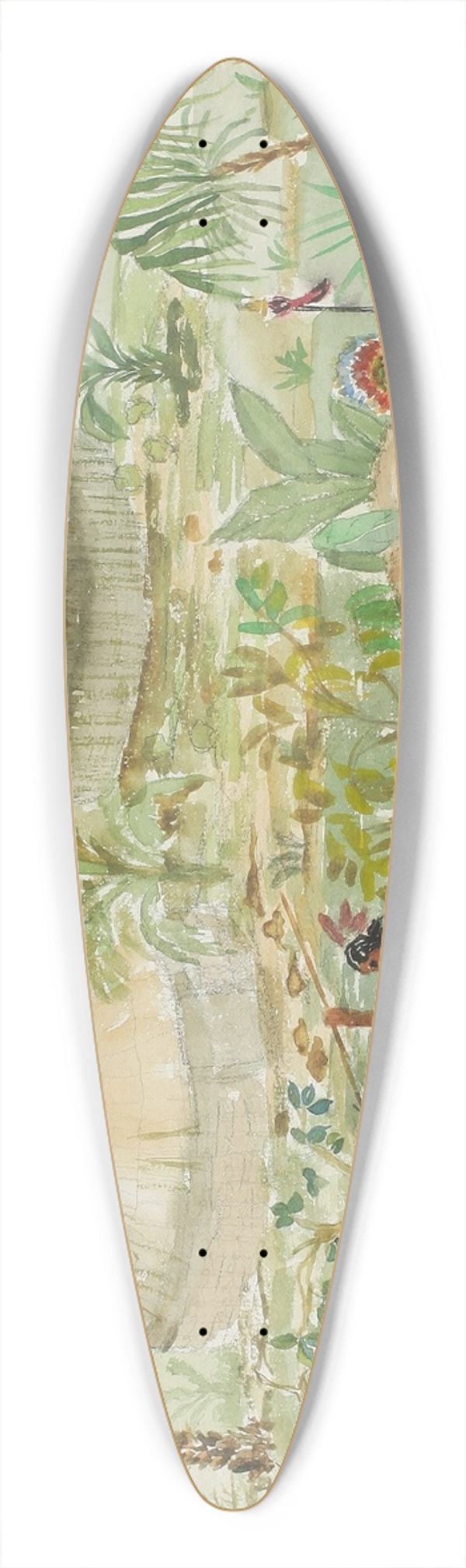 Nils Dardel - Indianlgret 39.3 inch art pintail longboard deck