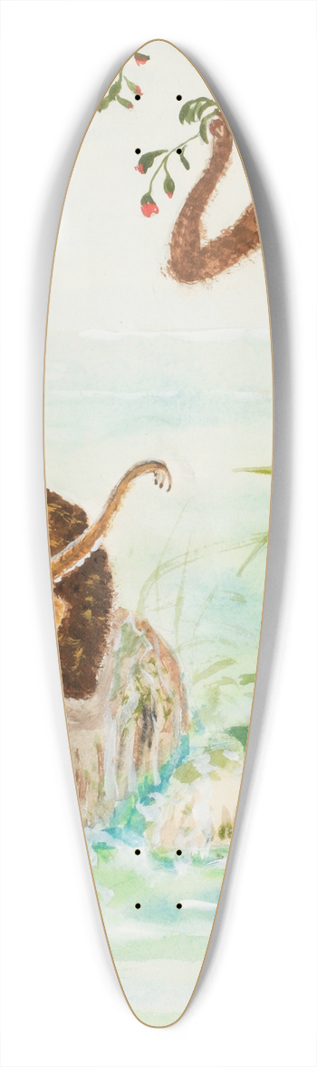 Nils Dardel - Lekande apor 39.3 inch art pintail longboard deck