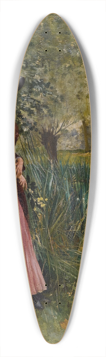 Norbert Goeneutte - Nathalie Goeneutte, the Artists Sister, on a Riverbank 39.3 inch art pintail longboard deck