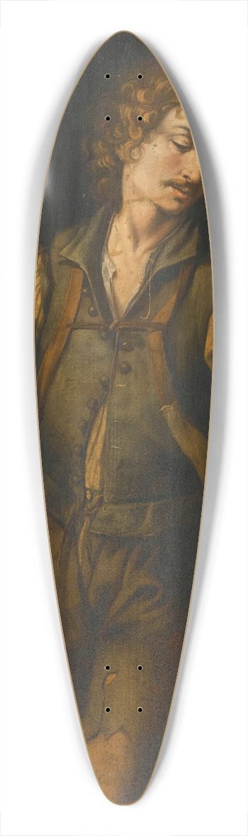 North Italian School - David With The Head Of Goliath 39.3 inch art pintail longboard deck