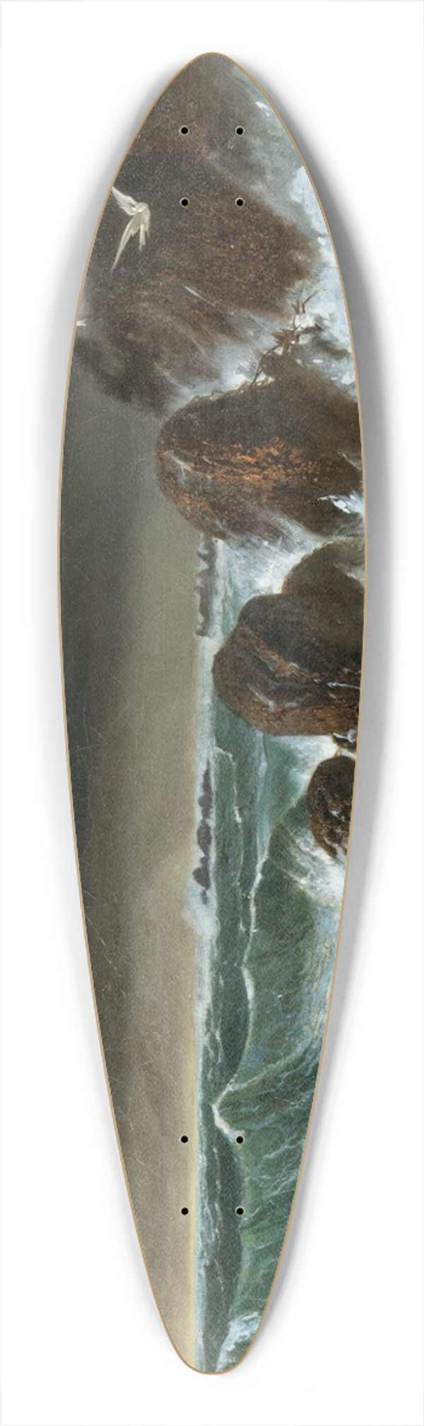Octave Penguilly-L'haridon - Seagulls In The Storm 39.3 inch art pintail longboard deck