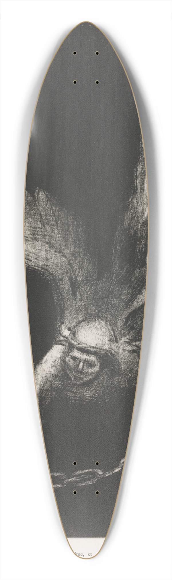 Odilon Redon - And I Saw an Angel Coming Down from Heaven, Having the Key of the Bottomless Pit and a Great Chain in His Hand 39.3 inch art pintail longboard deck