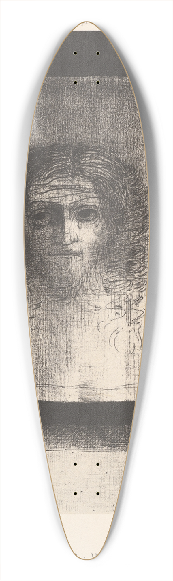 Odilon Redon - A Veil, a Printed Image 39.3 inch art pintail longboard deck