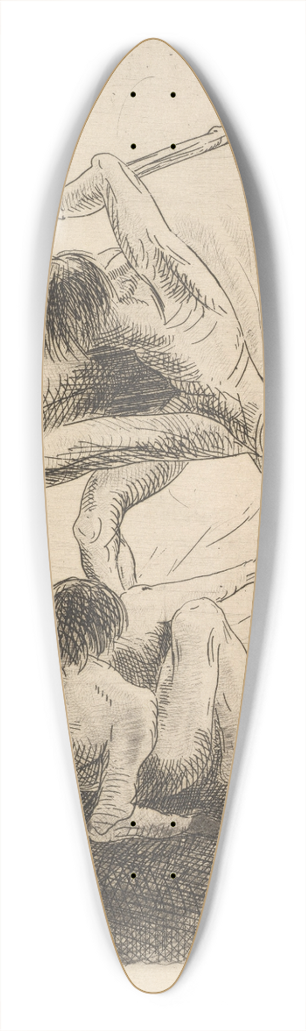 Odilon Redon - Cain and Abel 39.3 inch art pintail longboard deck