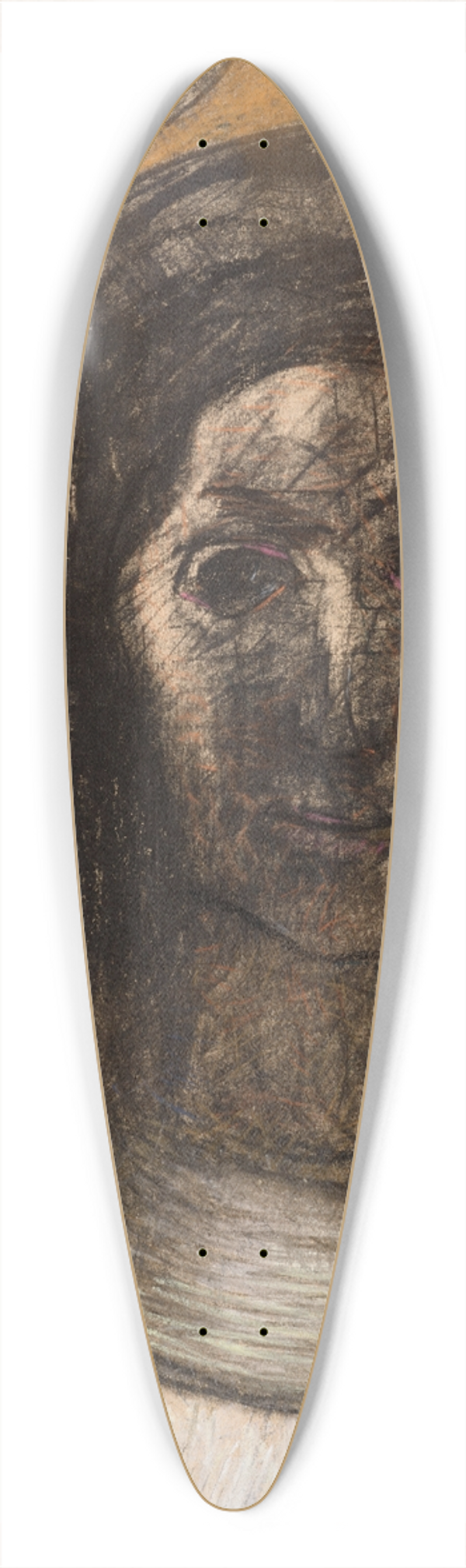 Odilon Redon - Figure cornue 39.3 inch art pintail longboard deck