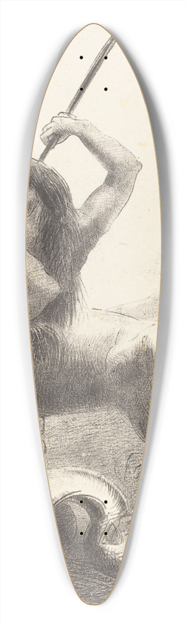 Odilon Redon - Il y eut des luttes et des vaines victoires (There were struggles and vain victories) 39.3 inch art pintail longboard deck