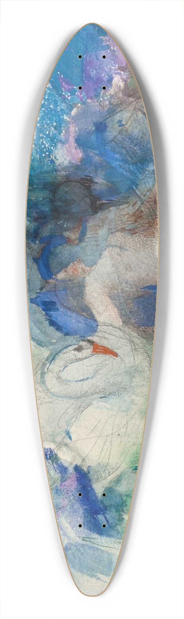 Odilon Redon - Lda et le cygne 39.3 inch art pintail longboard deck