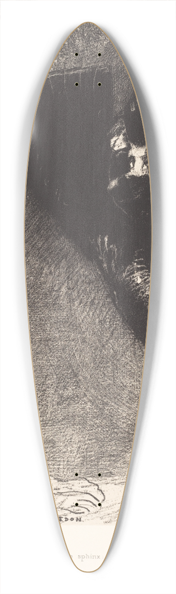 Odilon Redon - Le Sphynxmon regard que rien ne peut devier, demeure tendu a travers les choses sur un horizon inaccessible. La Chimere  Moi, Je suis legere et joyeuse 39.3 inch art pintail longboard deck