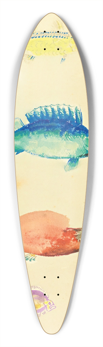 Odilon Redon - Poissons 39.3 inch art pintail longboard deck