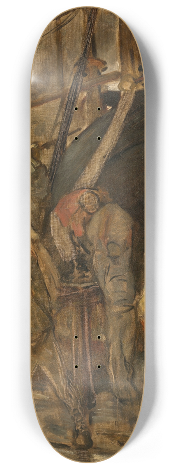 Constantin Meunier - Unloading a Sailing Ship 8.25 inch art skate deck
