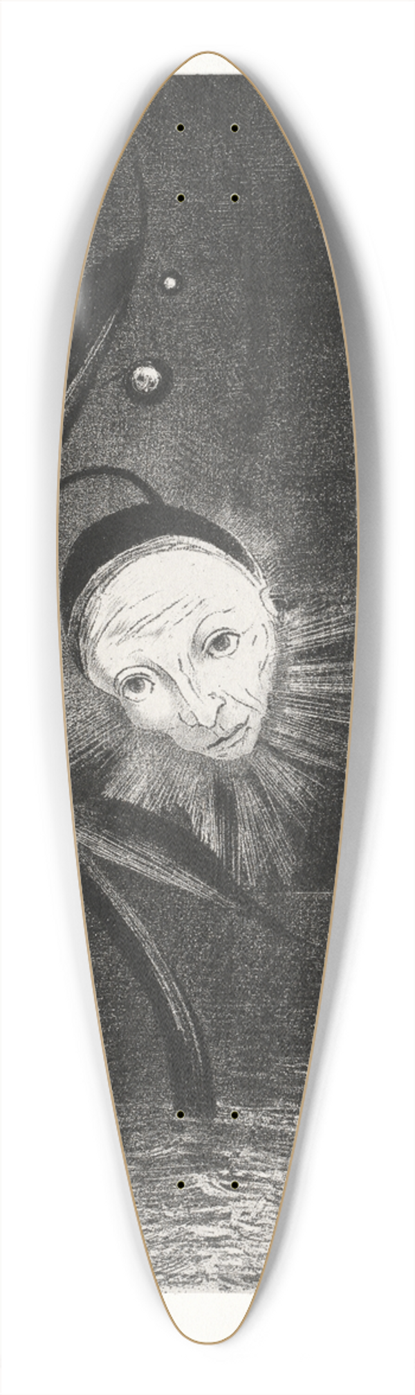 Odilon Redon - The Marsh Flower, a Sad Human Head 39.3 inch art pintail longboard deck