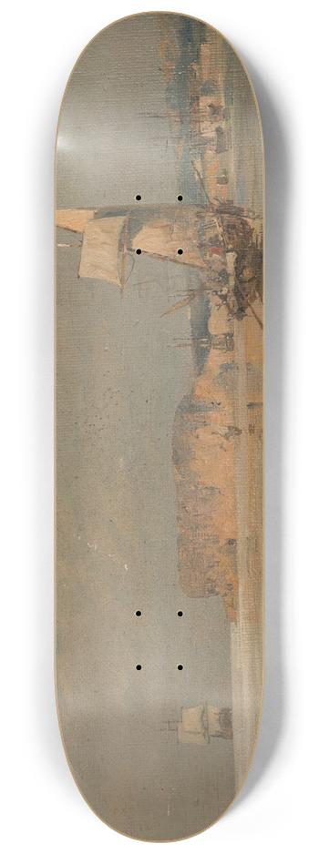 Constantinos Volanakis - Boats In A Port 8.25 inch art skate deck