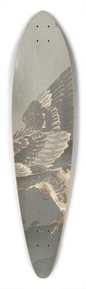Ohara Koson - Eagle lurking for prey 39.3 inch art pintail longboard deck