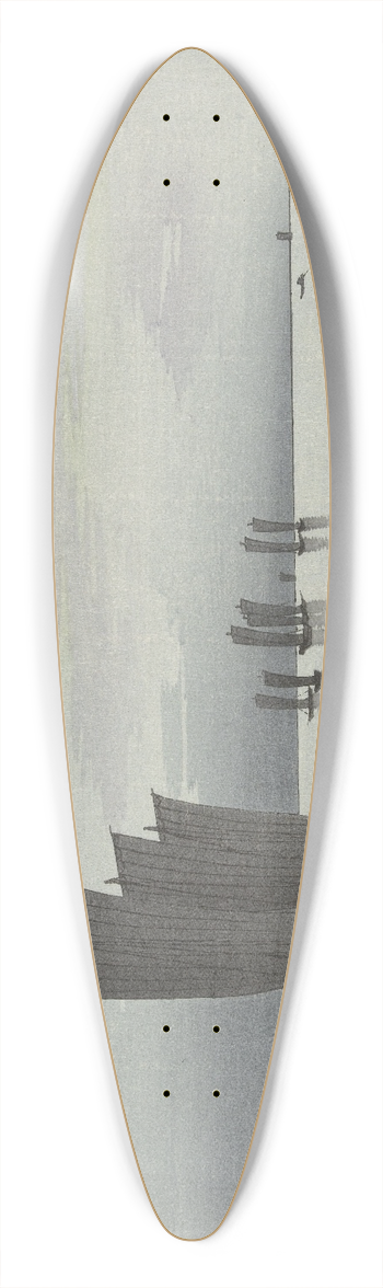 Ohara Koson - Fishing boats 39.3 inch art pintail longboard deck