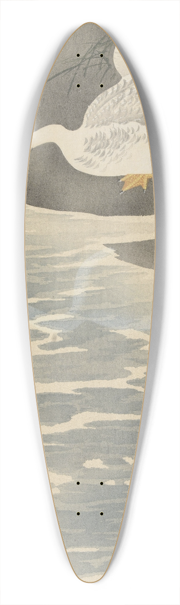 Ohara Koson - Geese on the bank 39.3 inch art pintail longboard deck