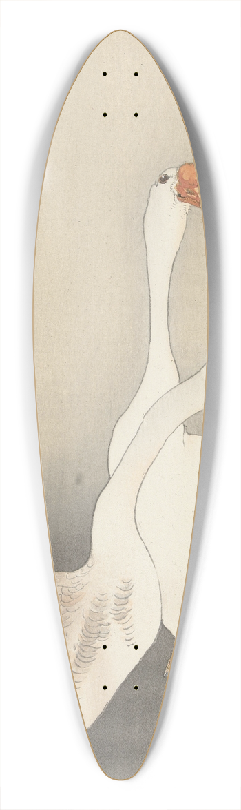 Ohara Koson - Two geese. 39.3 inch art pintail longboard deck