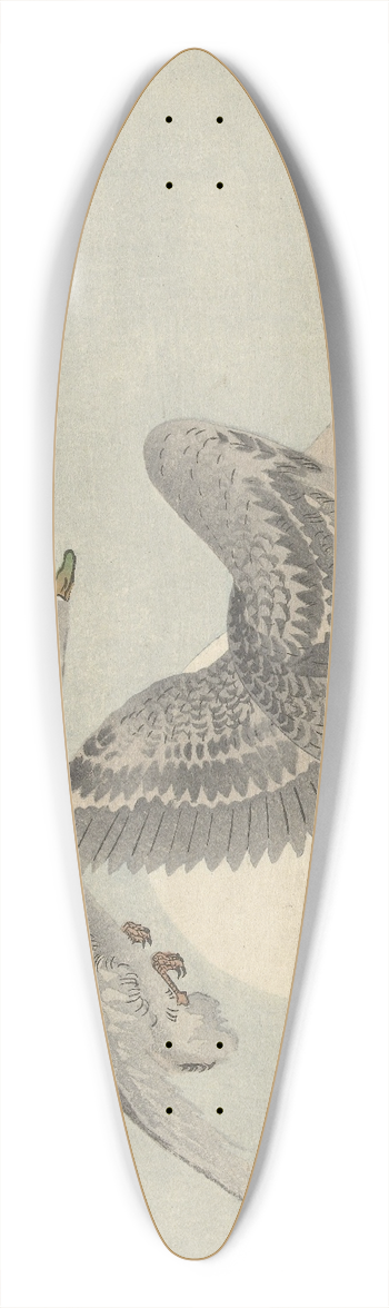 Ohara Koson - Two geese in flight 39.3 inch art pintail longboard deck