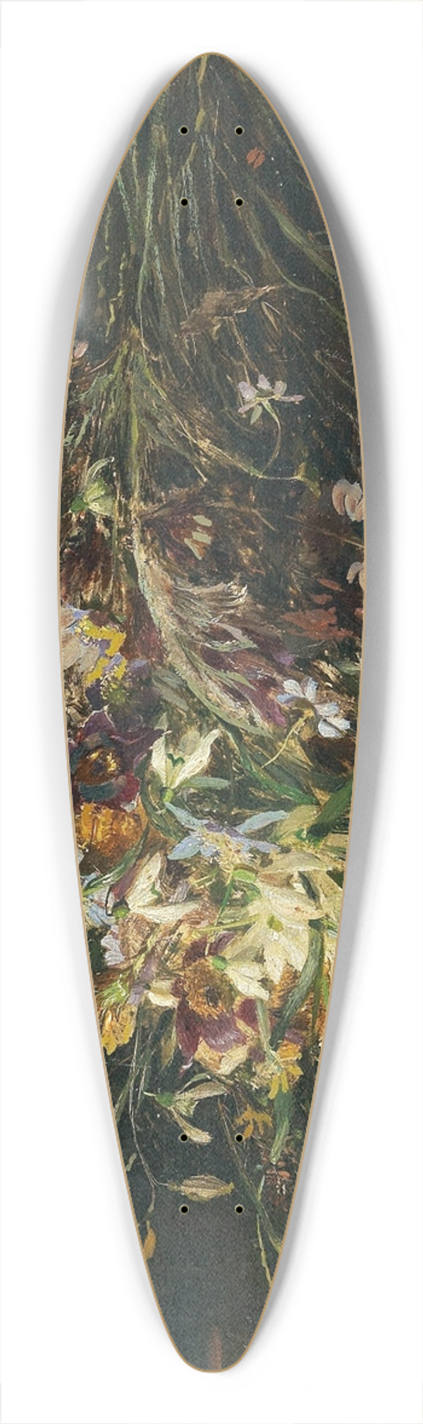 Olga Wisinger-Florian - A bouquet of spring flowers with snowdrops 39.3 inch art pintail longboard deck