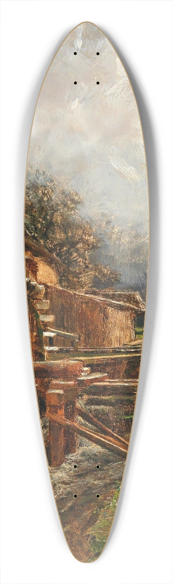 Olga Wisinger-Florian - Mill at Goisern 39.3 inch art pintail longboard deck