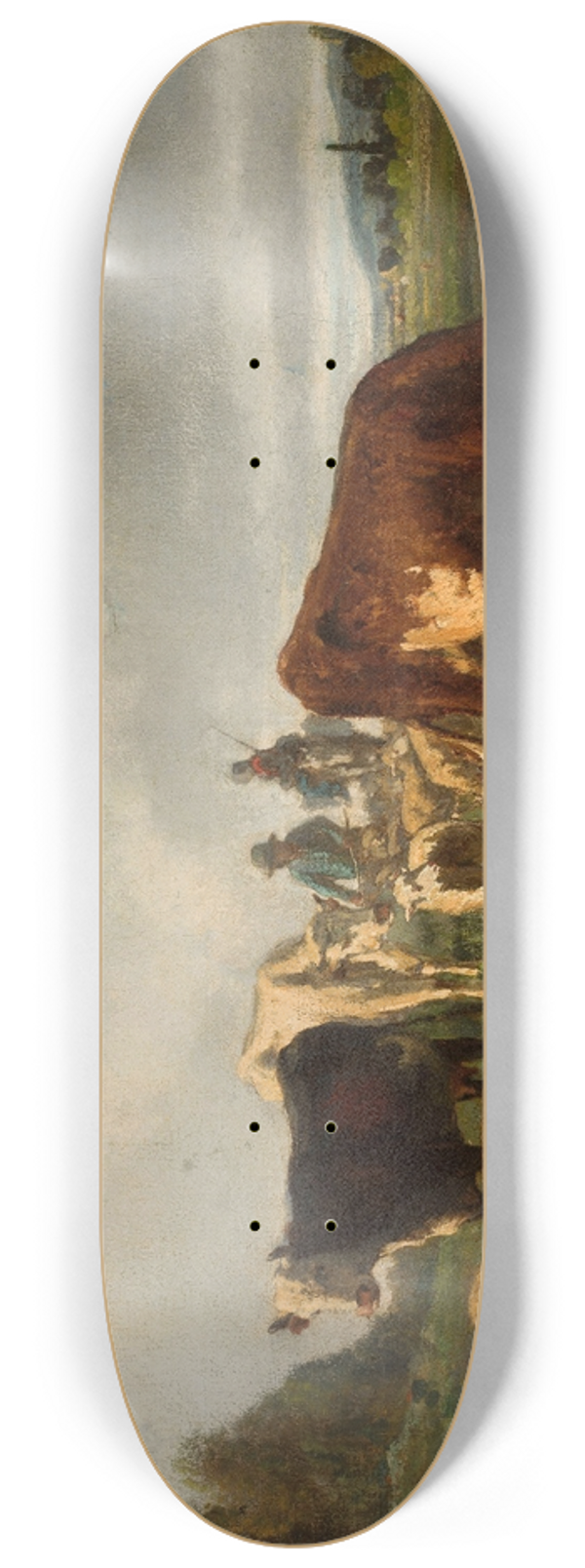 Constant Troyon - Cattle at the waterhole 8.25 inch art skate deck