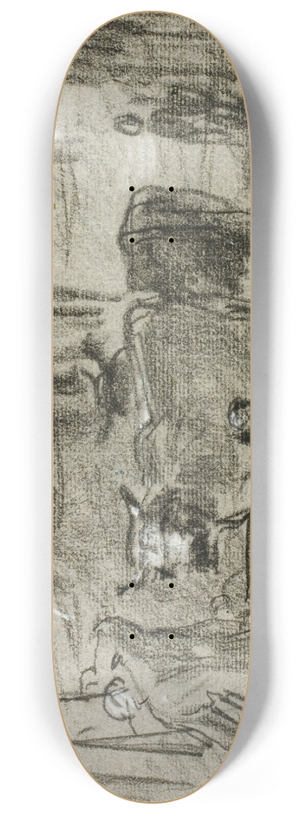 Constant Troyon - Farmyard with Man and Cattle 8.25 inch art skate deck
