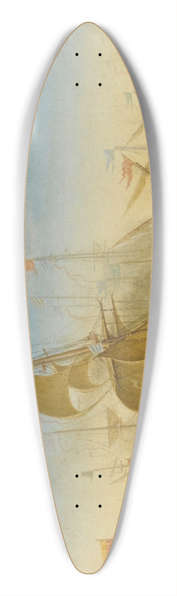 Orazio Grevenbroeck - A Naval Battle Between Turks And Christians 39.3 inch art pintail longboard deck