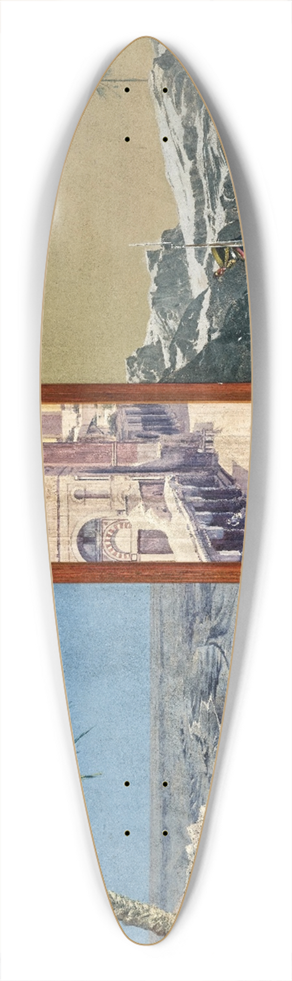 Oskar Rex - Longing, triptych 39.3 inch art pintail longboard deck