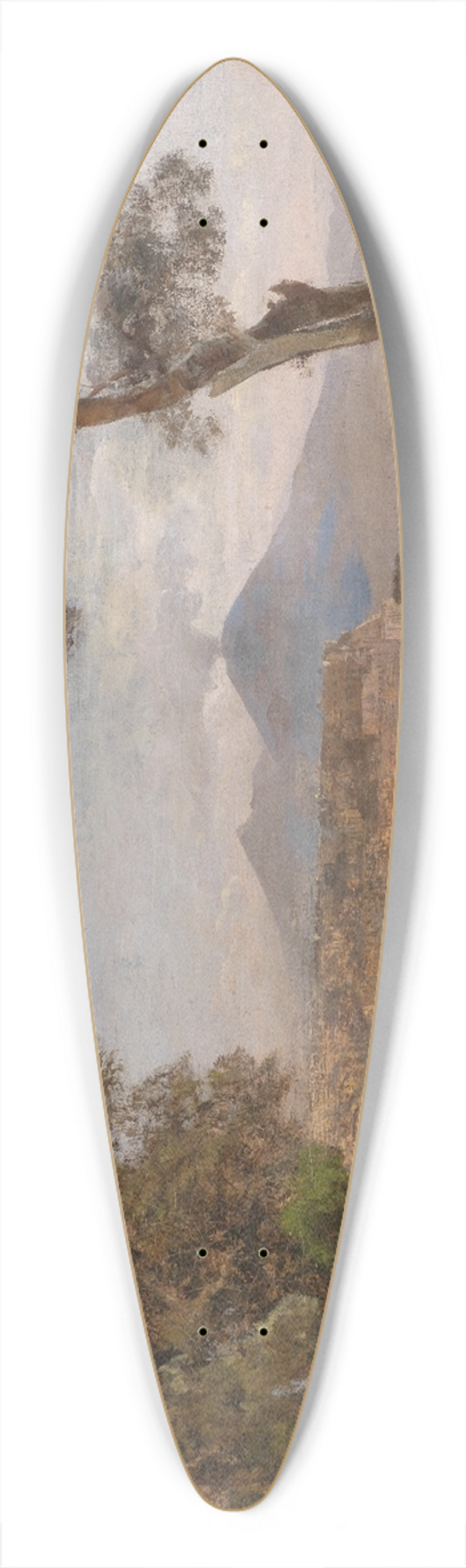 Oswald Achenbach - Abendstimmung am Golf von Neapel 39.3 inch art pintail longboard deck