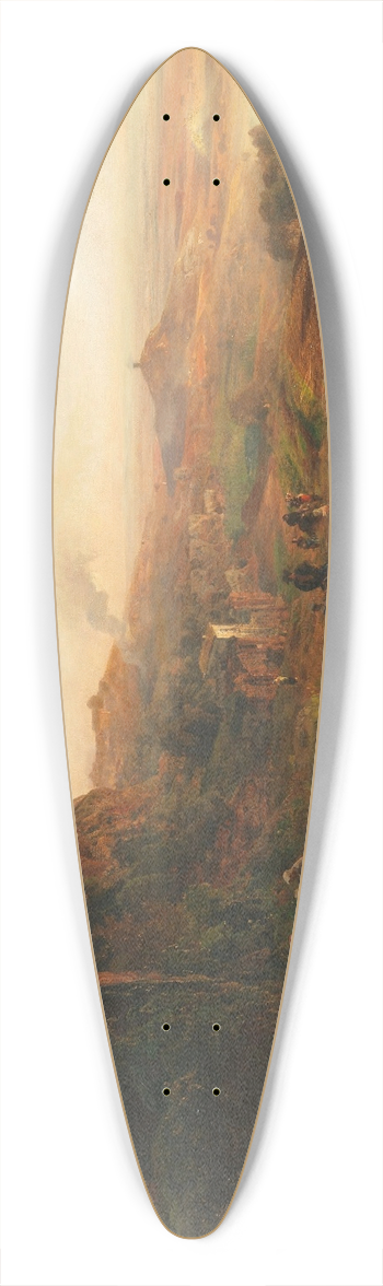 Oswald Achenbach - Abendstimmung in den Albaner Bergen 39.3 inch art pintail longboard deck