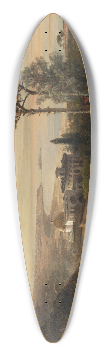 Oswald Achenbach - Blick auf den Vesuv 39.3 inch art pintail longboard deck