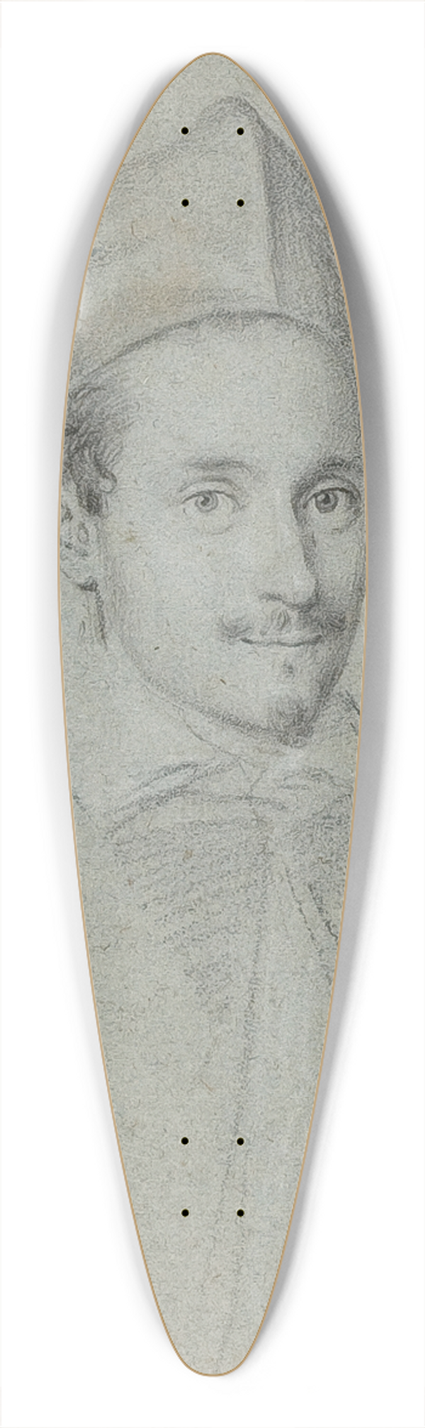 Ottavio Leoni - Portrait of Cardinal Niccolo Monaldesco 39.3 inch art pintail longboard deck