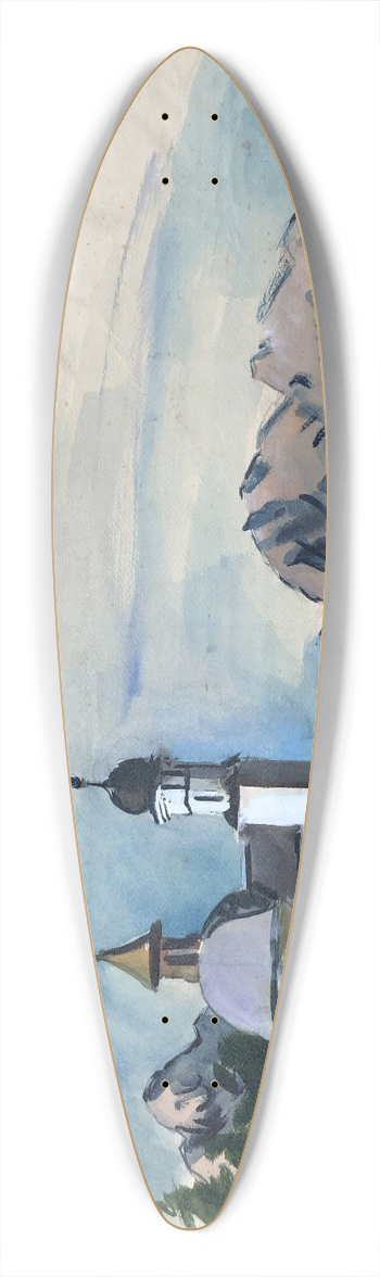 Otto Geigenberger - Die Seekirche Hl. Kreuz in Msern bei Seefeld in Tirol 39.3 inch art pintail longboard deck