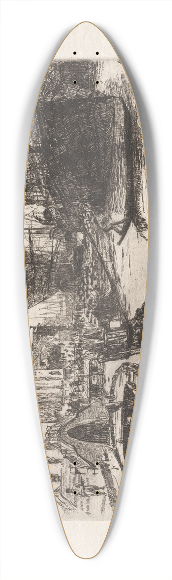 Otto Henry Bacher - View in Venice 39.3 inch art pintail longboard deck